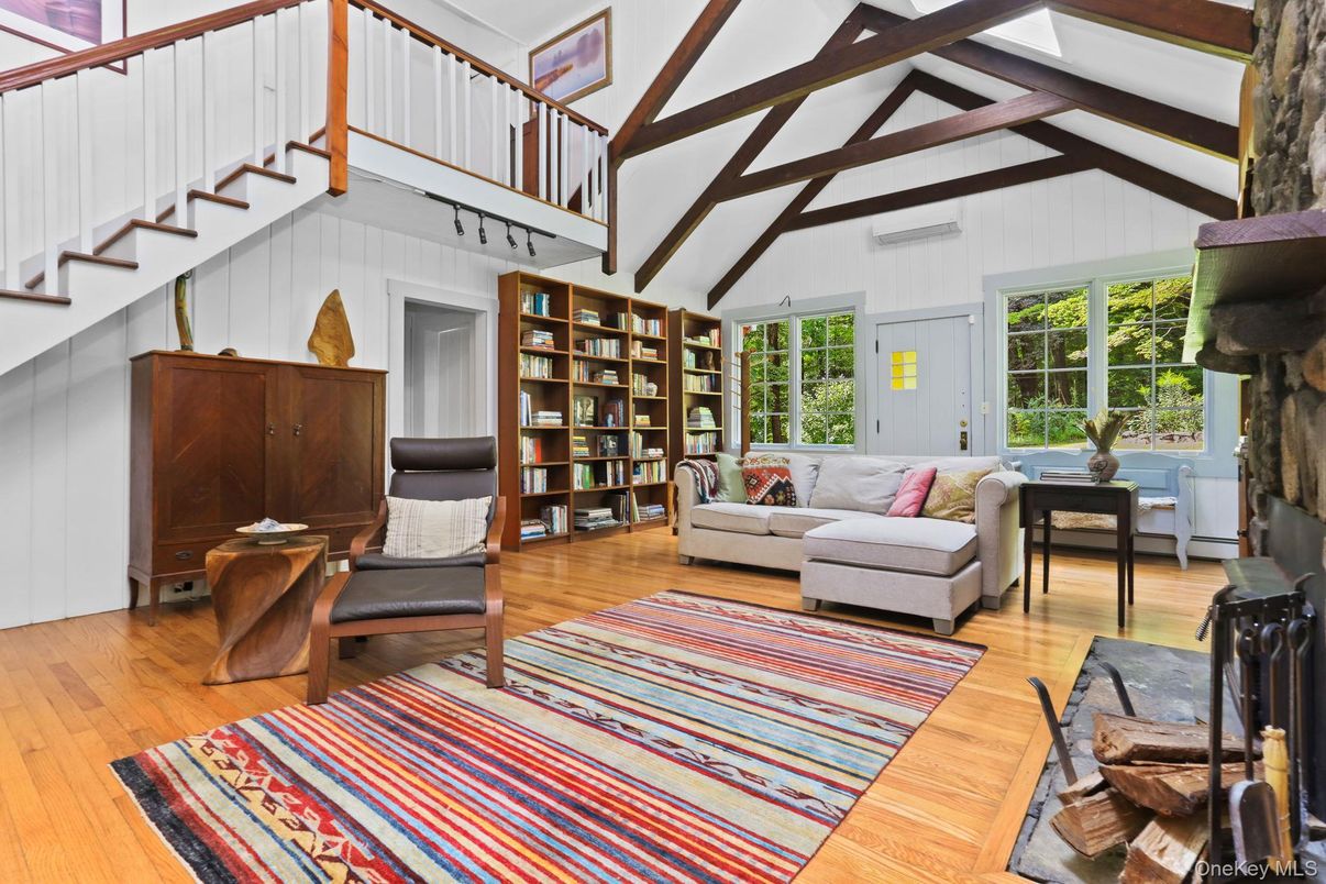 Interior, Living room, Wooden Beams, Wood Texture Flooring