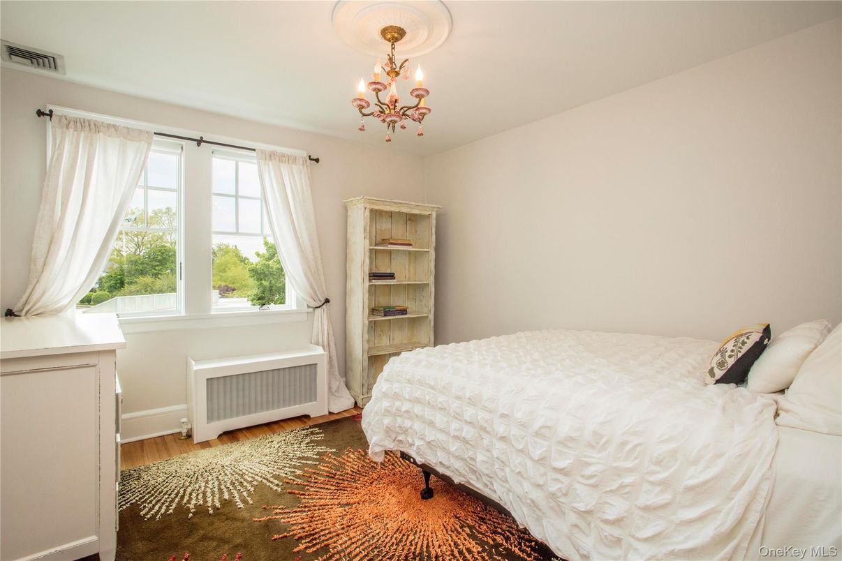 Bedroom, Chandelier, Interior, Wood Texture Flooring