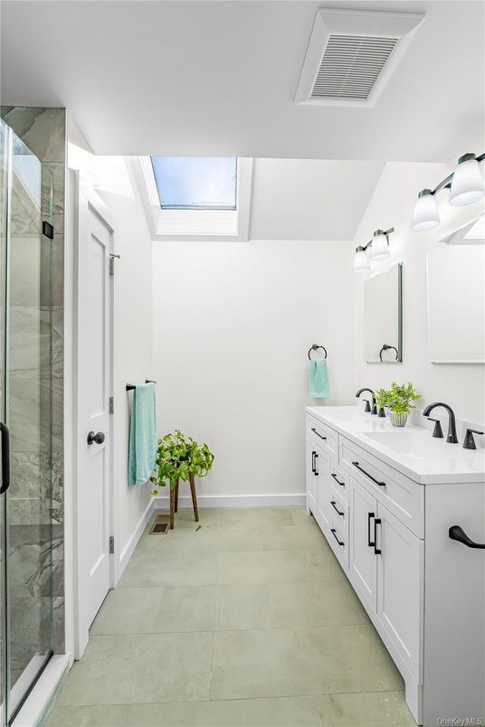 Bathroom, Dual Sink Vanities, Glass Shower, Interior