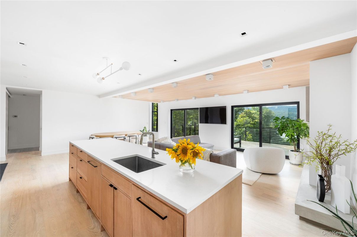 Interior, Kitchen, Living room, Recessed Lighting, Wood Texture Flooring