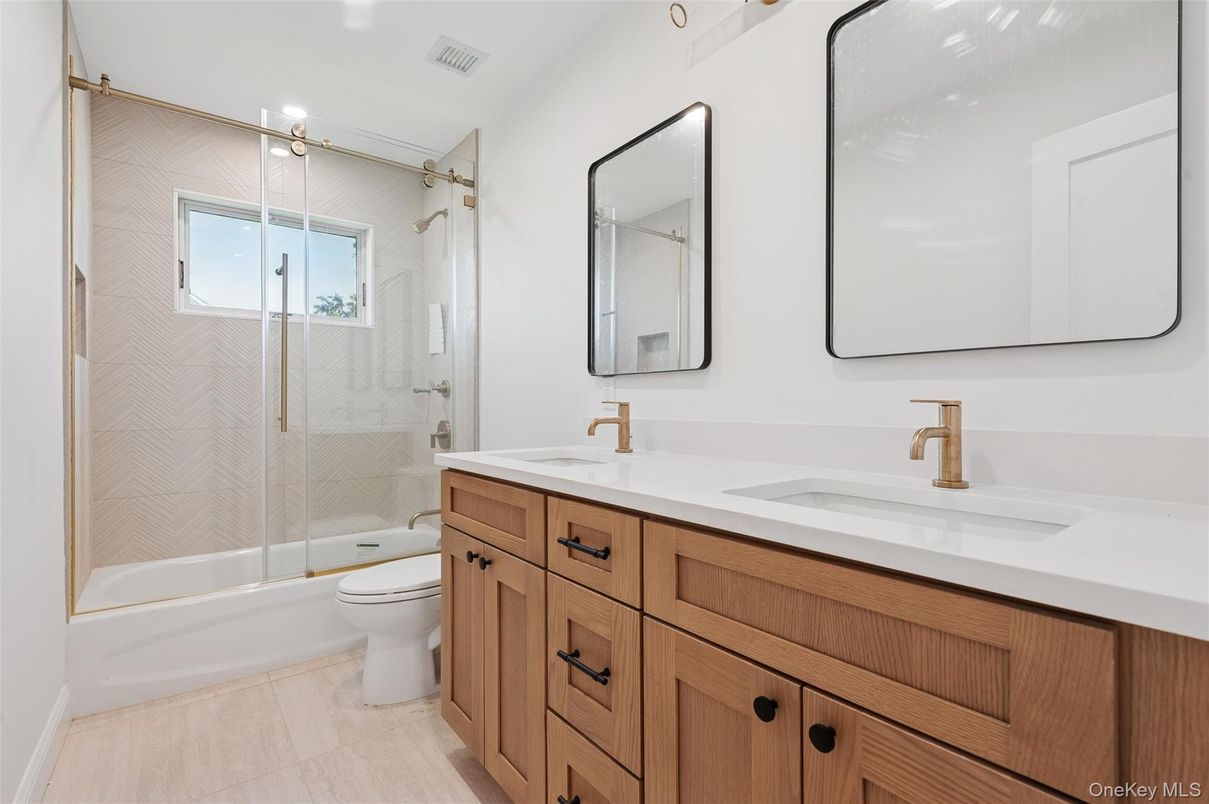 Bathroom, Dual Sink Vanities, Glass Shower, Interior