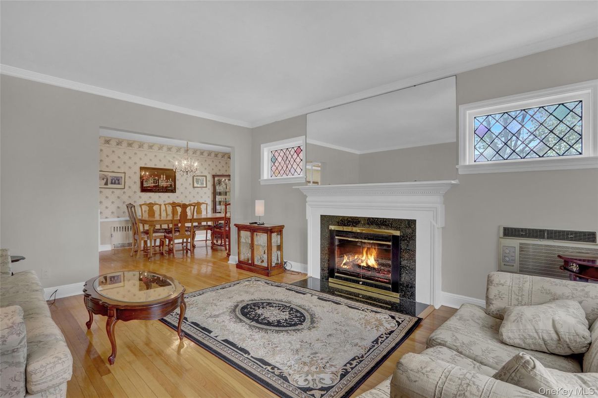Chandelier, Dining room, Fireplace, Interior, Living room, Wood Texture Flooring