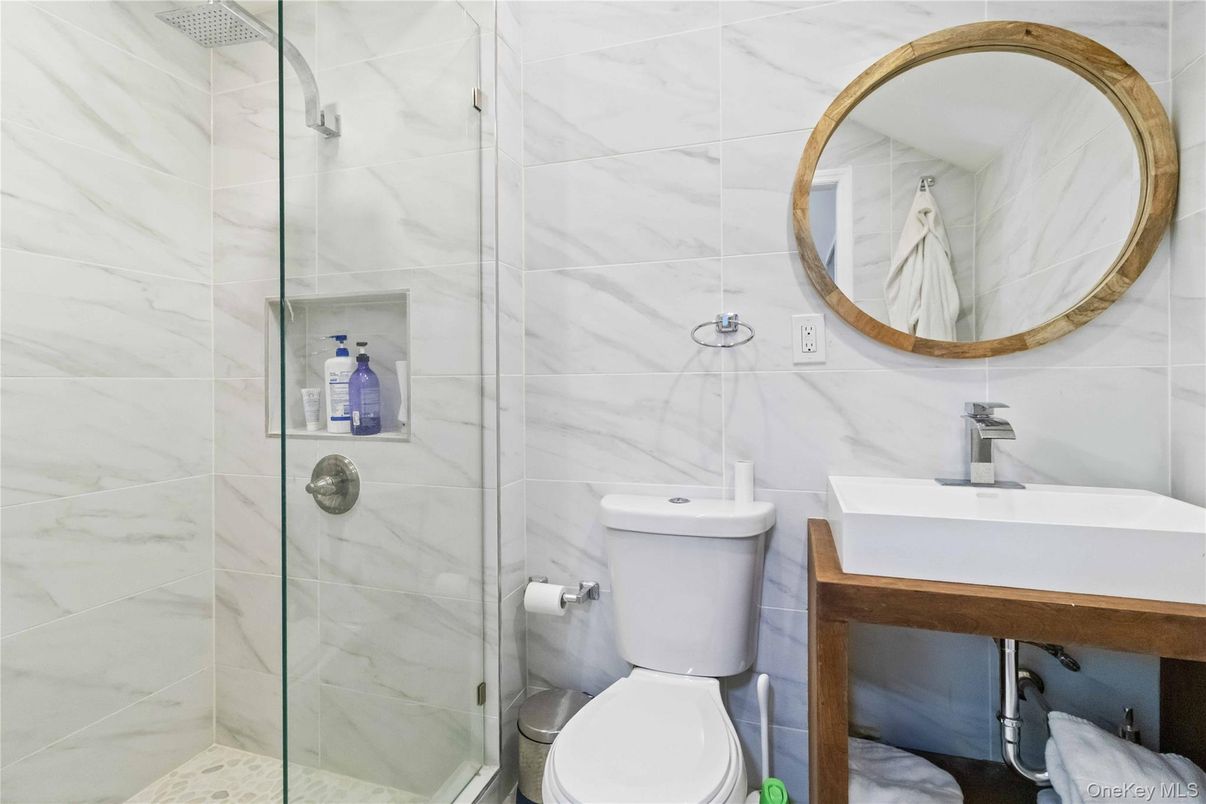 Bathroom, Glass Shower, Interior, Marble Walls