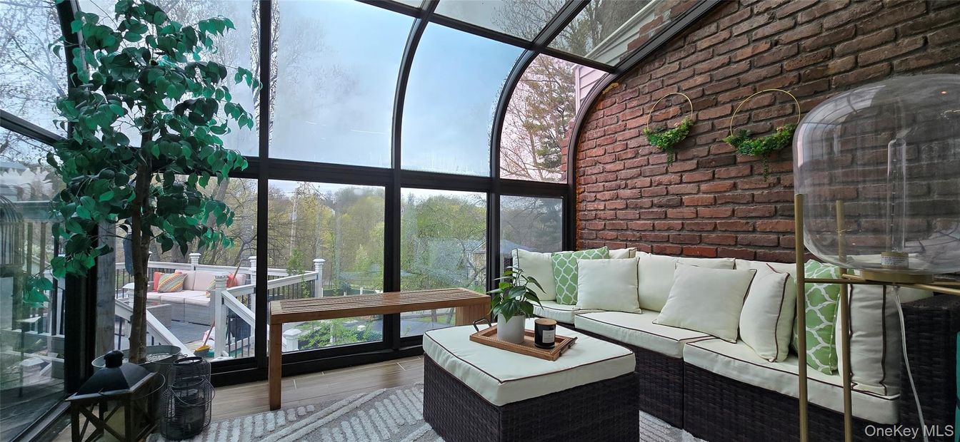 Interior, Living room, Stone Walls, Sun Room, Wood Texture Flooring