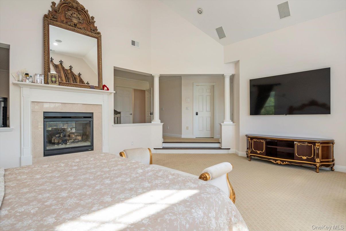 Bedroom, Fireplace, Interior, Recessed Lighting