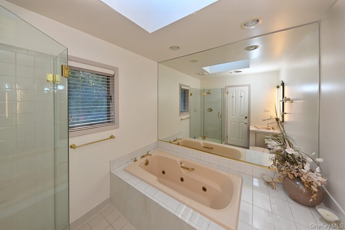 Bathroom, Glass Shower, Interior, Recessed Lighting, Tile Countertops