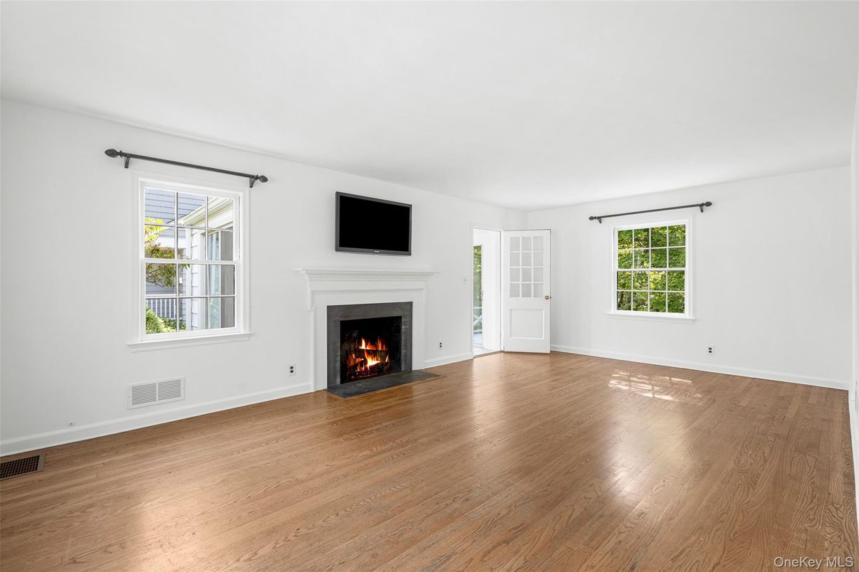 Empty room, Fireplace, Interior, Wood Texture Flooring