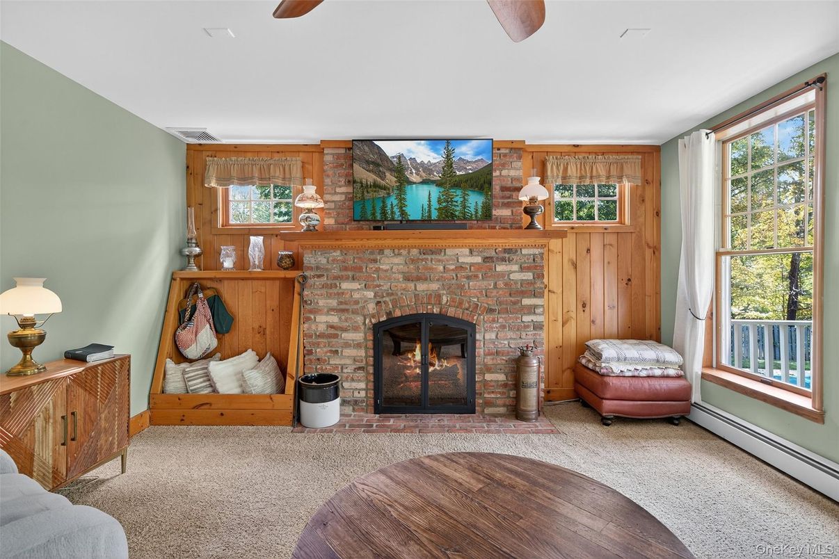 Fireplace, Interior, Wood Texture Flooring, Wooden Walls