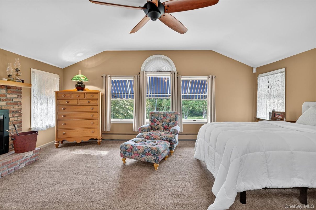 Bedroom, Fireplace, Interior