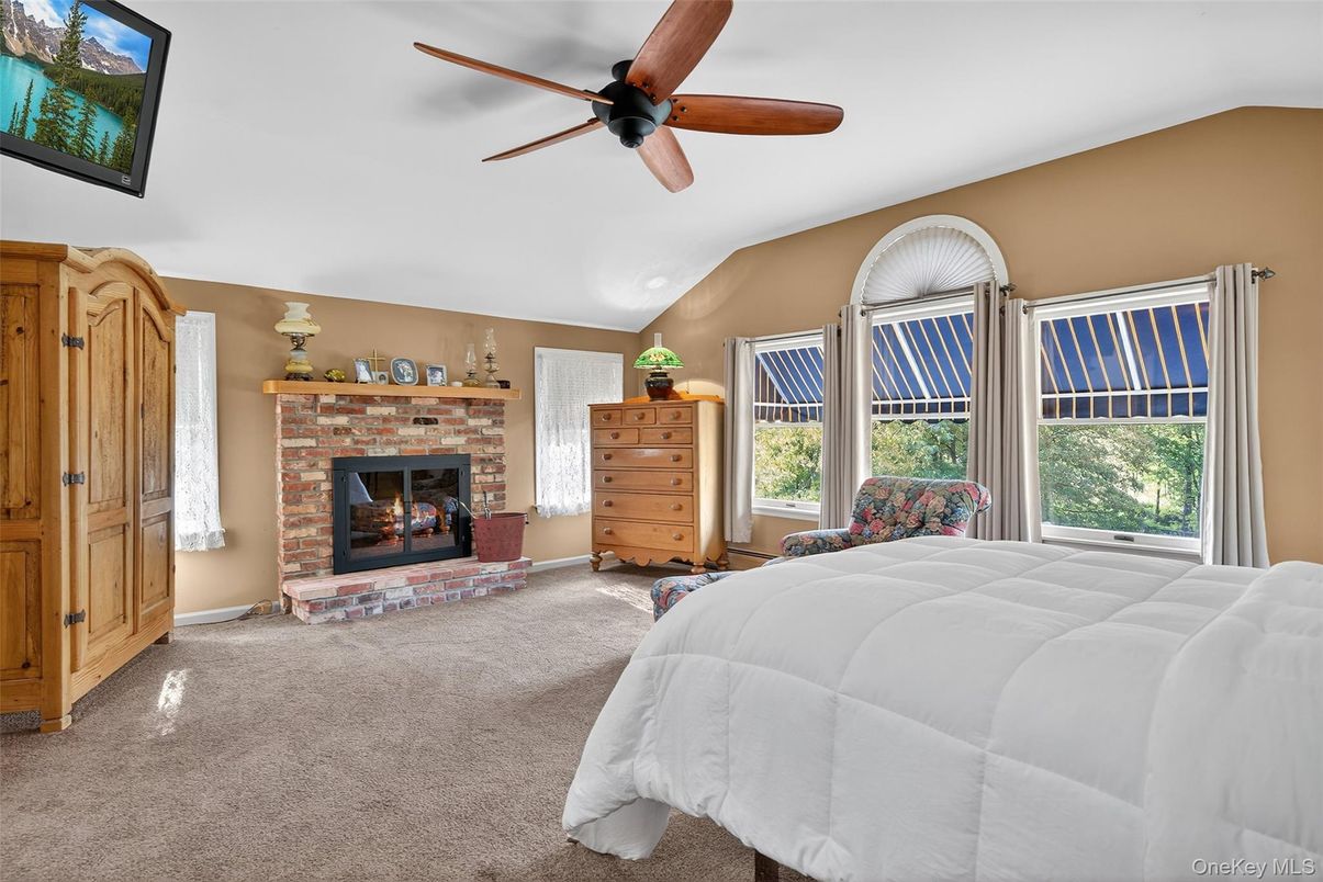 Bedroom, Fireplace, Interior