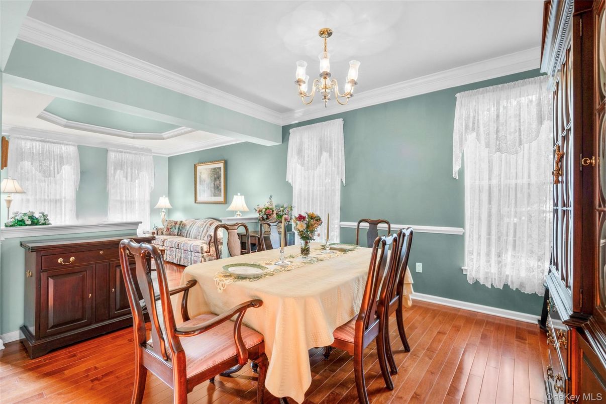 Chandelier, Dining room, Interior, Wood Texture Flooring