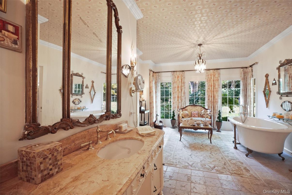 Bathroom, Chandelier, Dual Sink Vanities, Free Standing Baths, Interior