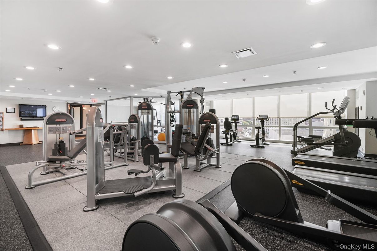 Fitness Equipment, Gym, Interior, Recessed Lighting