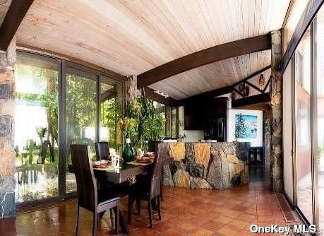 Dining room, Interior, Wooden Beams, Wooden Ceilings, Wood Texture Flooring
