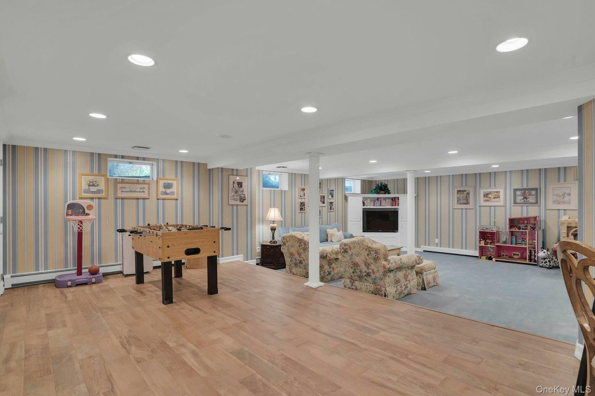 Game Room, Interior, Recessed Lighting, Wood Texture Flooring