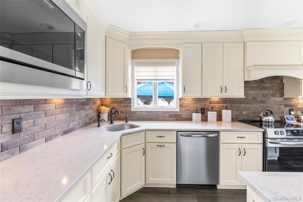 Interior, Kitchen, Stainless Steel Appliances, Stone Walls, Water