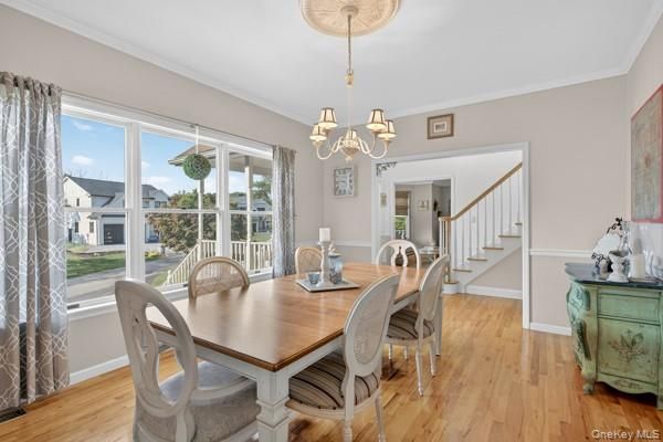 Chandelier, Dining room, Interior, Wood Texture Flooring