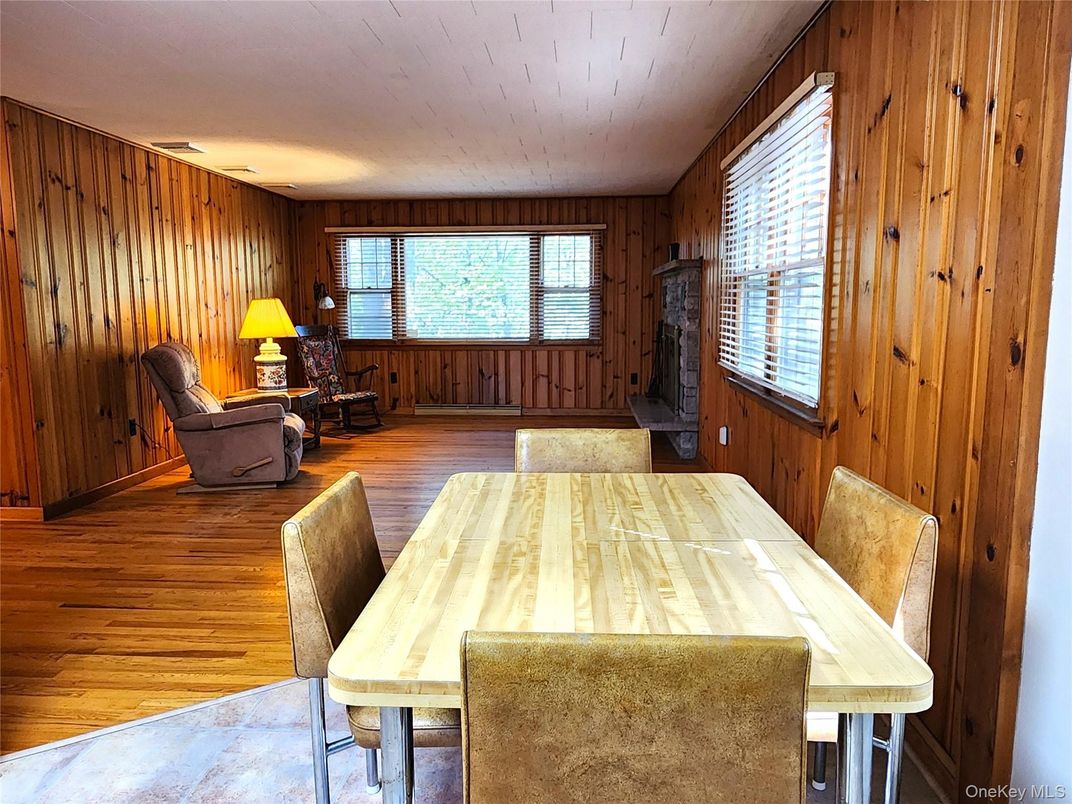Dining room, Interior, Wood Texture Flooring, Wooden Walls