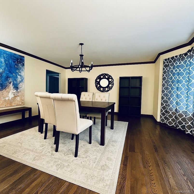 Chandelier, Dining room, Interior, Wood Texture Flooring