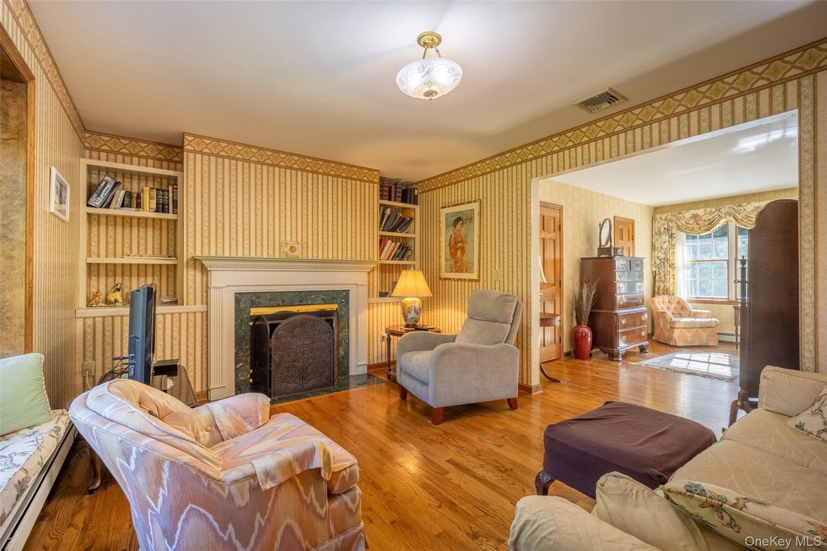 Fireplace, Interior, Wood Texture Flooring