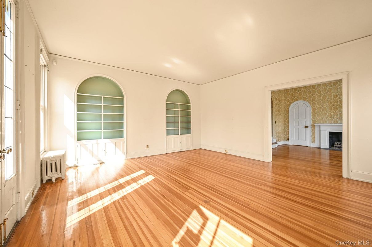 Empty room, Fireplace, Interior, Wood Texture Flooring
