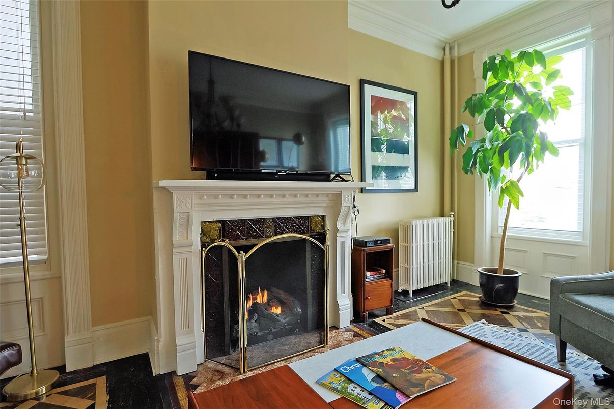Fireplace, Interior, Wood Texture Flooring