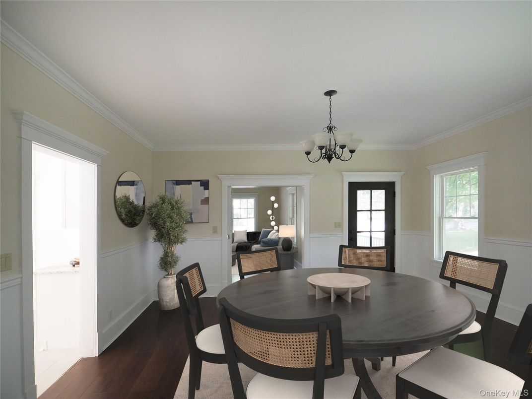 Chandelier, Dining room, Interior, Wood Texture Flooring