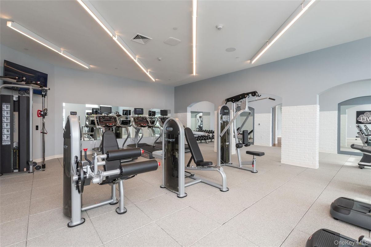 Fitness Equipment, Gym, Interior, Recessed Lighting