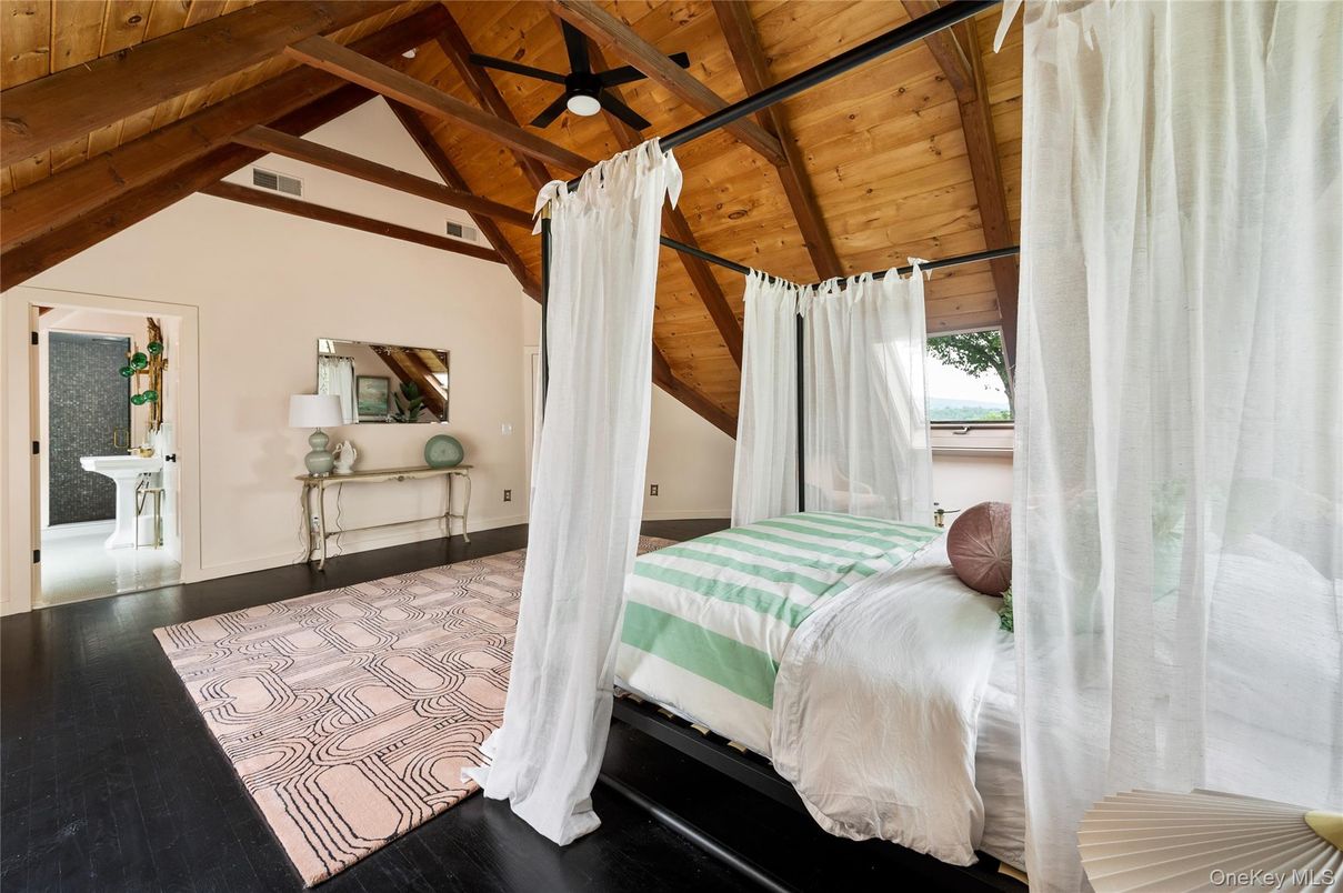 Bedroom, Interior, Wooden Beams, Wooden Ceilings, Wood Texture Flooring