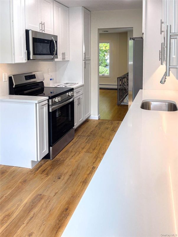 Interior, Kitchen, Stainless Steel Appliances, Wood Texture Flooring