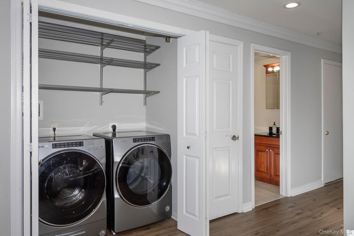 Interior, Recessed Lighting, Utility Closets, Washer, Wood Texture Flooring