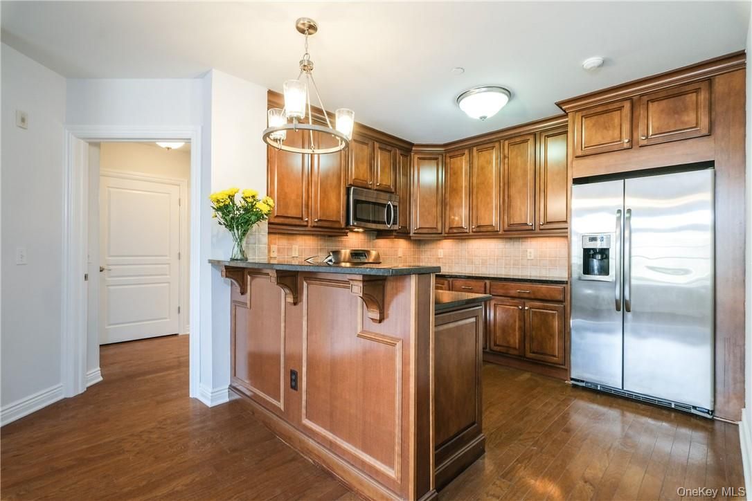 Interior, Kitchen, Pendant Lights, Stainless Steel Appliances, Wood Texture Flooring