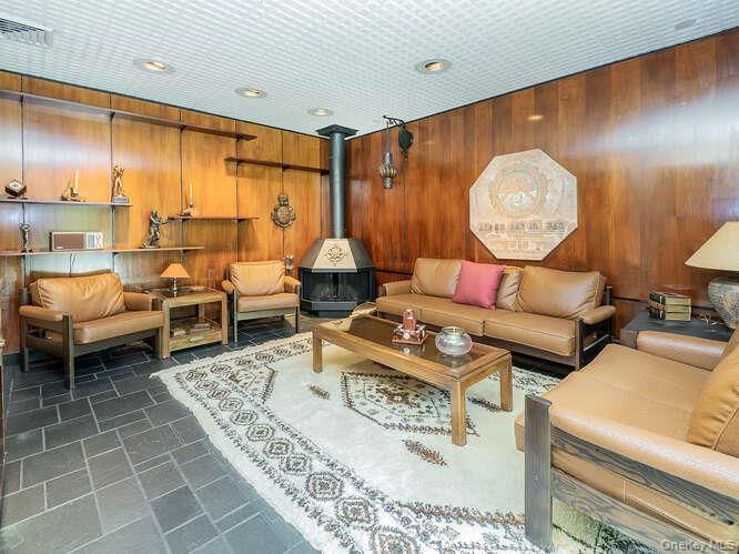 Interior, Living room, Recessed Lighting, Wooden Walls