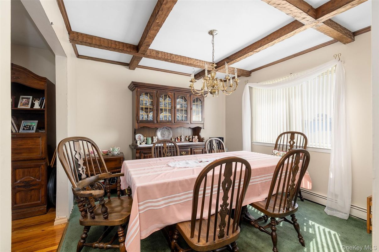 Chandelier, Dining room, Interior, Wooden Beams, Wood Texture Flooring