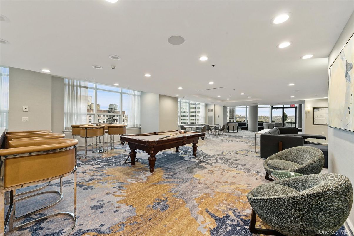 Billiard Table, Game Room, Interior, Recessed Lighting