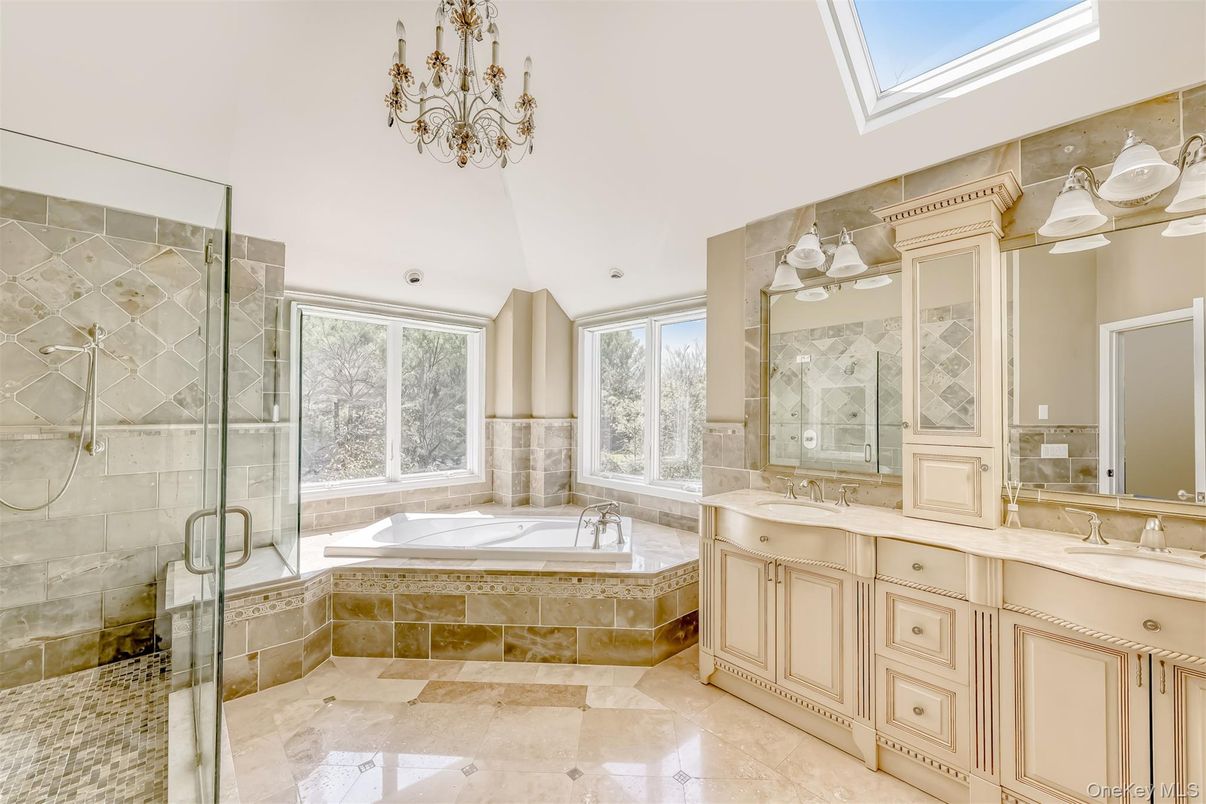 Bathroom, Dual Sink Vanities, Glass Shower, Interior