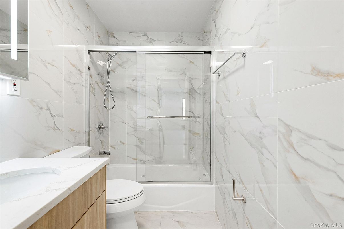 Bathroom, Glass Shower, Interior, Marble, Marble Walls