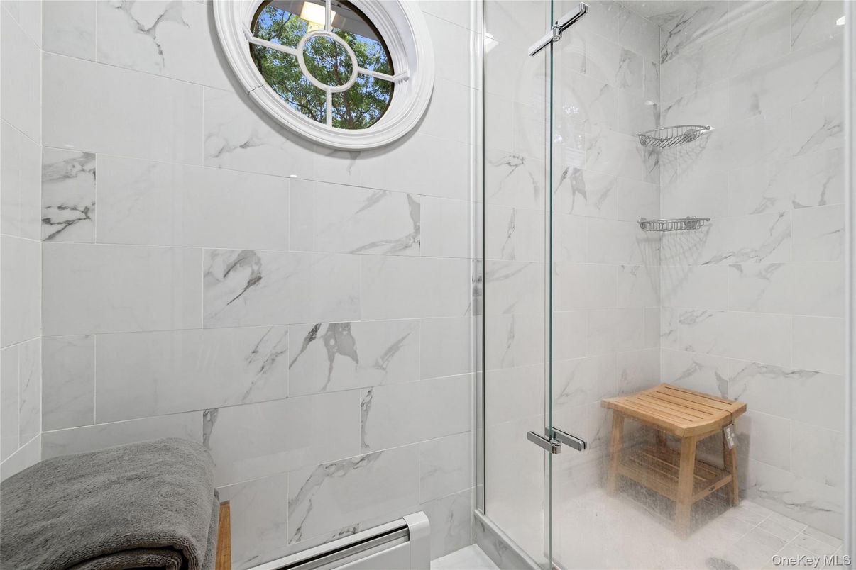 Bathroom, Glass Shower, Interior, Marble Walls