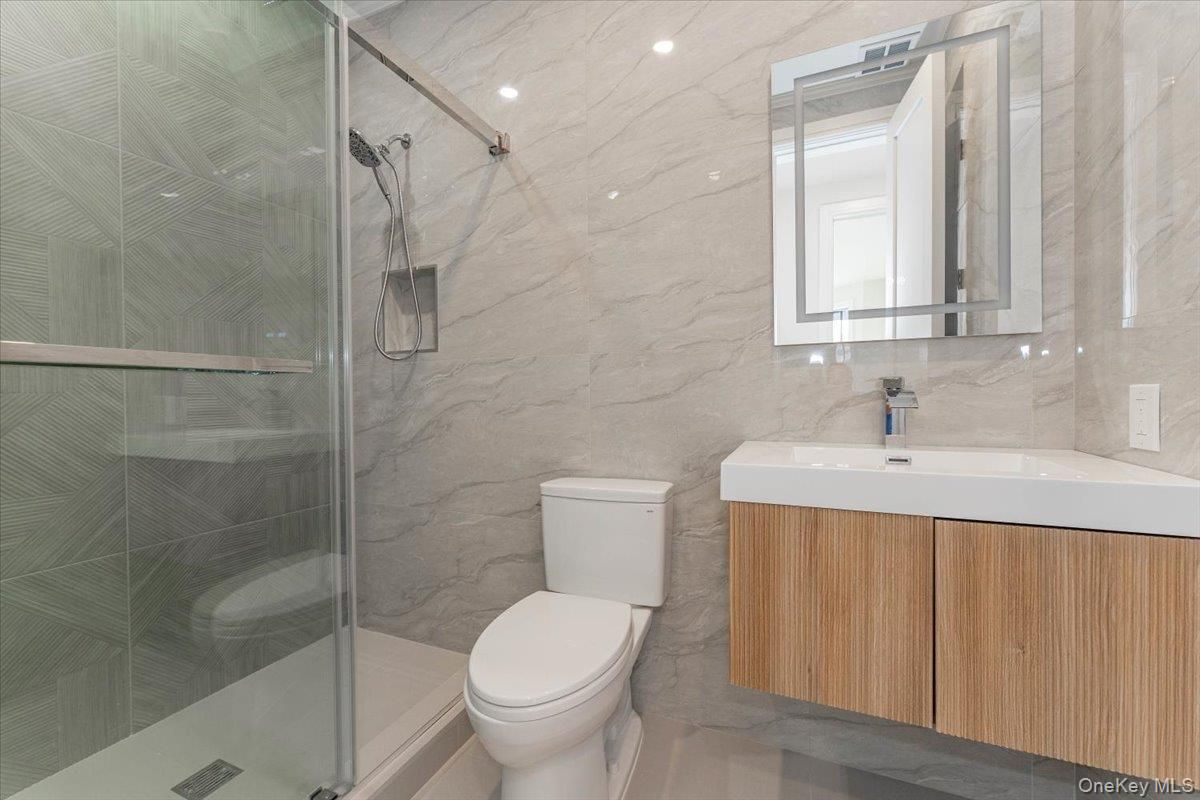 Bathroom, Glass Shower, Interior, Marble Walls
