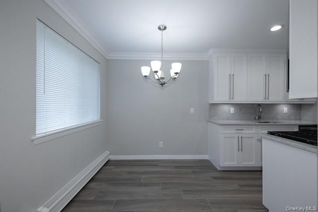 Chandelier, Interior, Kitchen, Pendant Lights, Recessed Lighting, Wood Texture Flooring