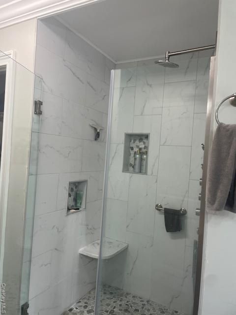 Bathroom, Glass Shower, Interior, Marble Walls