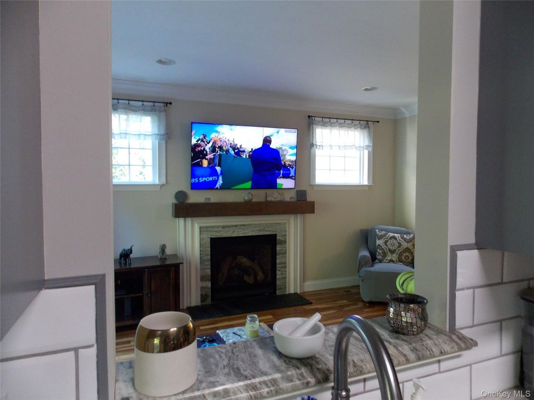 Fireplace, Interior, Recessed Lighting, Wood Texture Flooring