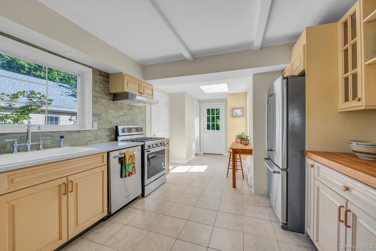 Interior, Kitchen, Stainless Steel Appliances, Stone Walls