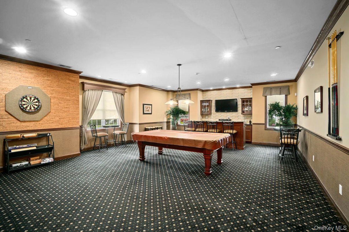Billiard Table, Game Room, Interior, Pendant Lights, Recessed Lighting