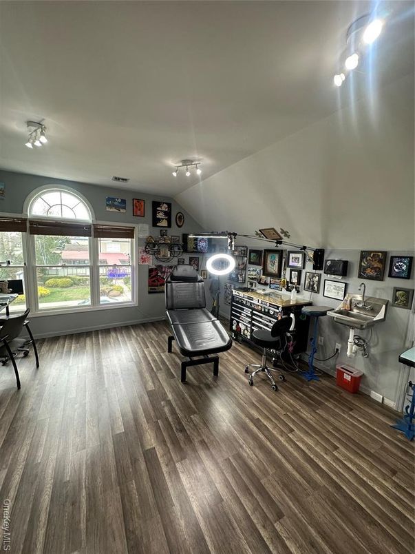 Fitness Equipment, Home Office, Interior, Wood Texture Flooring