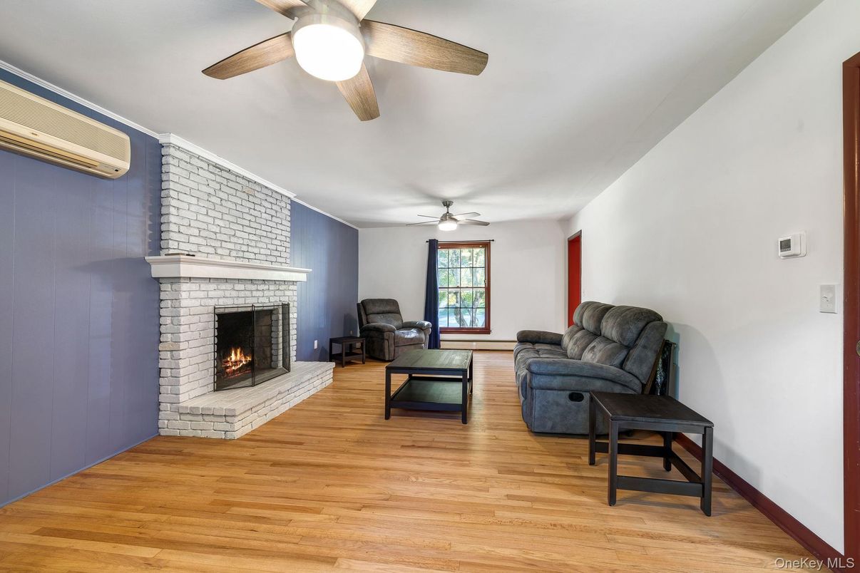 Fireplace, Interior, Stone Walls, Wood Texture Flooring