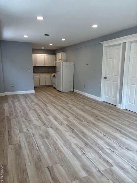 Empty room, Interior, Kitchen, Recessed Lighting, Wood Texture Flooring