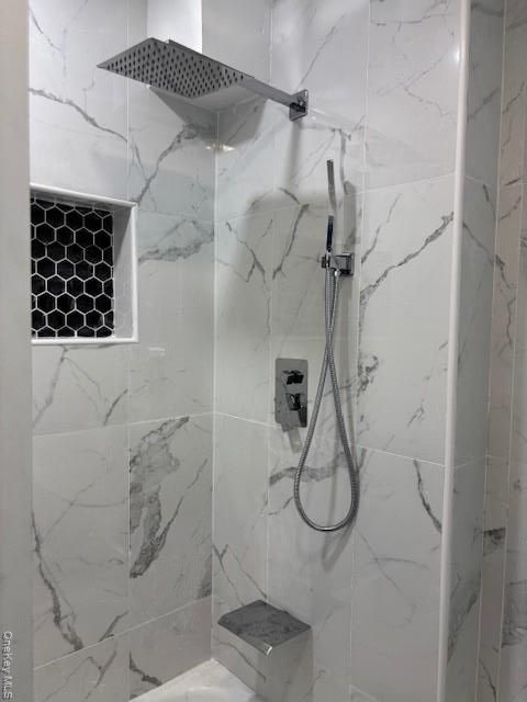 Bathroom, Glass Shower, Interior, Marble Walls