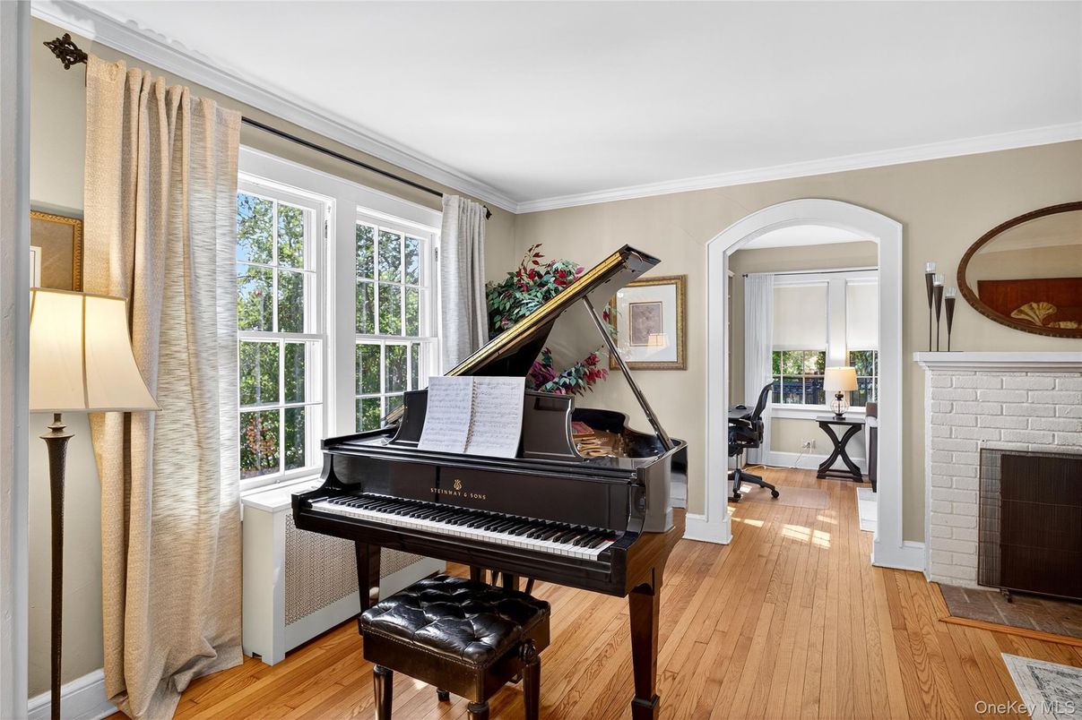 Fireplace, Interior, Piano, Wood Texture Flooring