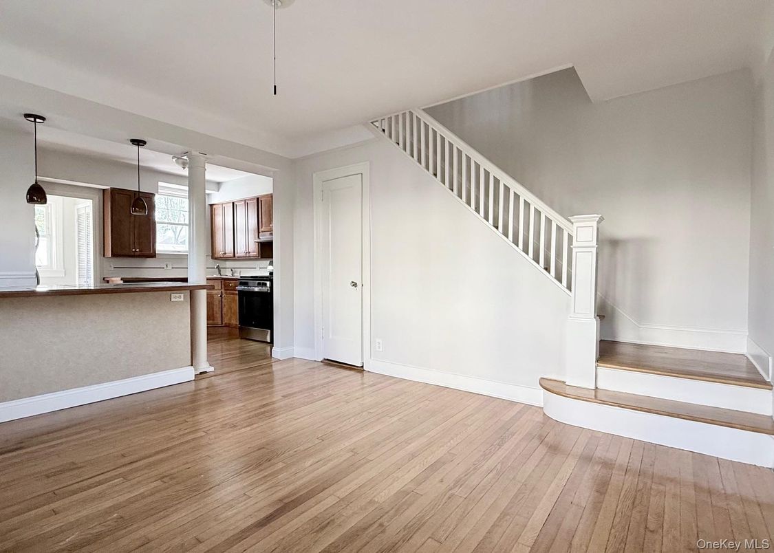 Interior, Kitchen, Pendant Lights, Wood Texture Flooring